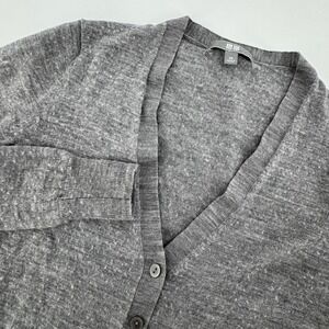 Uniqlo Women's XS Gray Pure New Wool Cardigan Sweater V-Neck‎ Button Front